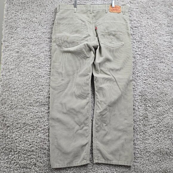 Levi’s 559 Pants Men 38x30 (Fits 37x28) Gray Corduroy Relaxed Straight Y2K Basic - Picture 4 of 14